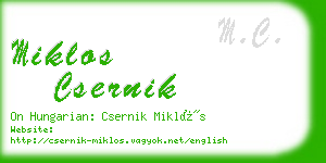 miklos csernik business card
